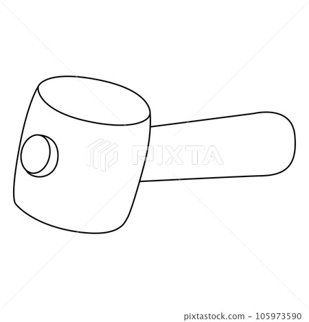 Plastic hammer outline on transparent background Plastic hammer outline on transparent background 105973590