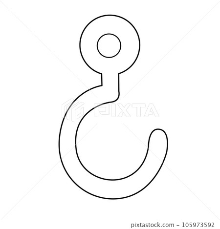 Plastic hook outline on transparent background 105973592