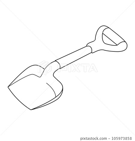 Shovel outline on transparent background Shovel outline on transparent background 105973858