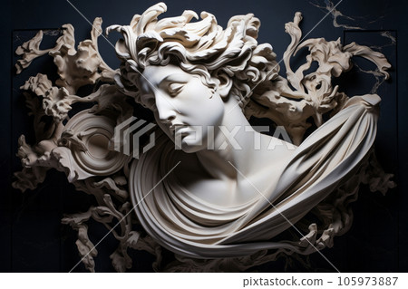 Elegant ancient bust roman greek woman with - Stock Illustration  [105973888] - PIXTA