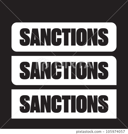 Sanctions white label and badge, button, stamp... - Stock Illustration ...