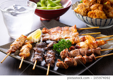 Izakaya Yakitori Assortment and Shochu 105974092