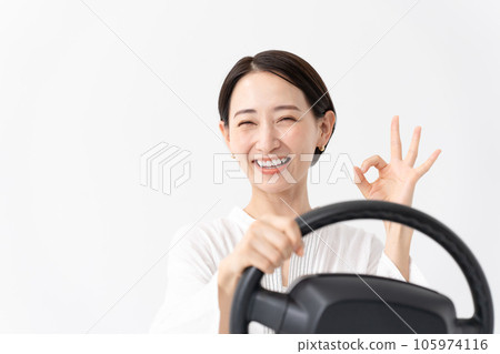 Car driving female OK Car driving female OK 105974116