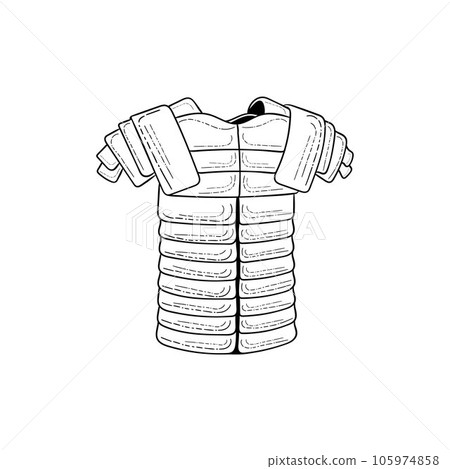 Armor War illustration line art design, logo icon vector design template, suitable for your company 105974858