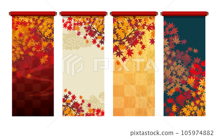 Autumn leaves picture scroll frame set Autumn leaves picture scroll frame set 105974882