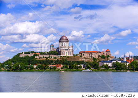 Esztergom Cathedral seen from the Slovak side across the Danube Esztergom Cathedral seen from the Slovak side across the Danube 105975229