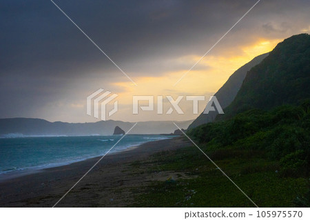 Angel's ladder pouring into the sea 105975570