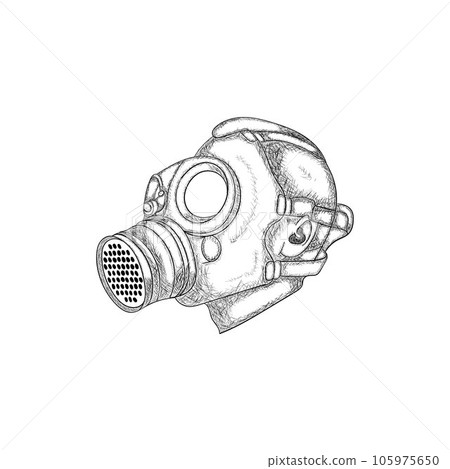 Wearing Mask Protection line art illustration design, logo icon vector design template, suitable for your company Wearing Mask Protection line art illustration design, logo icon vector design template, suitable for your company 105975650