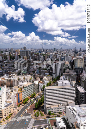 夏日天空中的“東京”天空樹和東京城市景觀 夏日天空中的“東京”天空樹和東京城市景觀 105975742