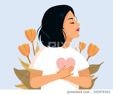 Illustration Of Woman Expressing Self Esteem 105976301