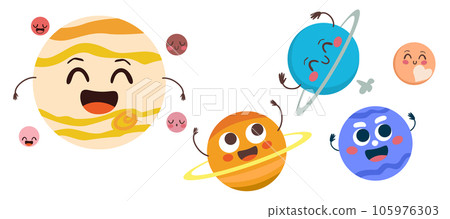 Solar System Mascot Character Icons 105976303
