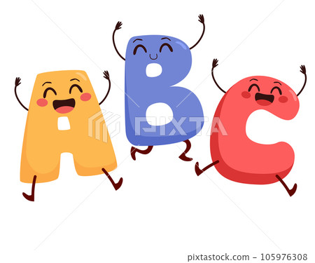 Funny A B C Cute Characters 105976308