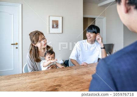 一對夫婦確認公寓客廳 一對夫婦確認公寓客廳 105976718