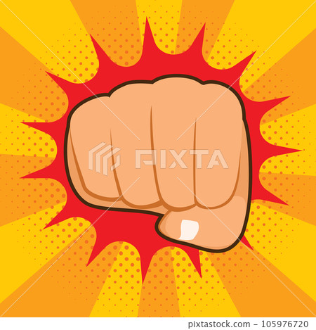 Illustration Of Comic Cartoon Punch Fist Illustration Of Comic Cartoon Punch Fist 105976720