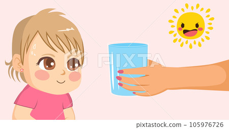 Summer Time Mother Hand Offering Water To Baby Summer Time Mother Hand Offering Water To Baby 105976726