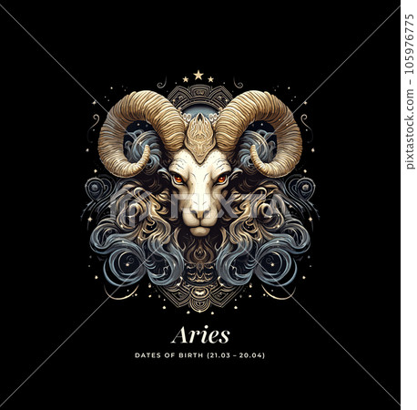 Aries horoscope sign. Astrology. Emblem, logo 105976775