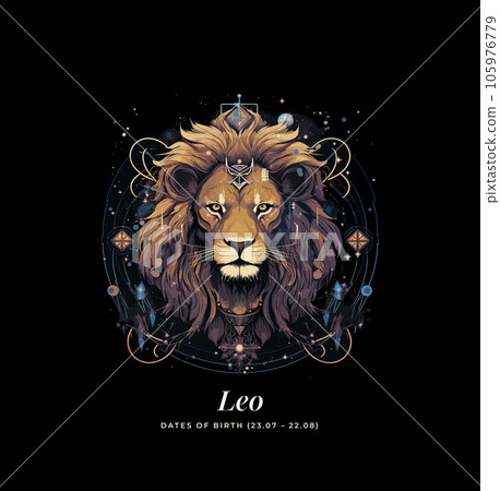 Leo horoscope sign. Astrology. Emblem, logo 105976779