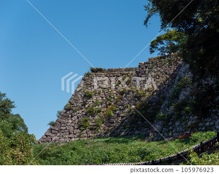 The stone walls of Hikone Castle, Hikone City, Shiga Prefecture 105976923