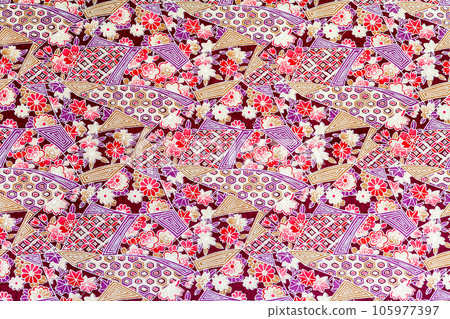 Yuzen Japanese paper background with floral pattern Yuzen Japanese paper background with floral pattern 105977397