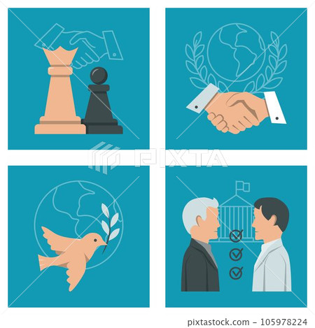 Diplomatic Negotiations And Cooperation Poster... - Stock Illustration ...