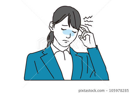 頭疼地抱著太陽穴的女商人 105978285