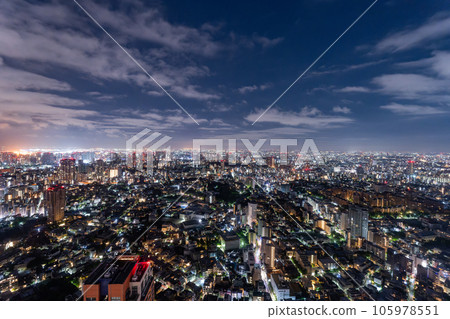 "Tokyo" Tokyo city scenery at midnight 105978551