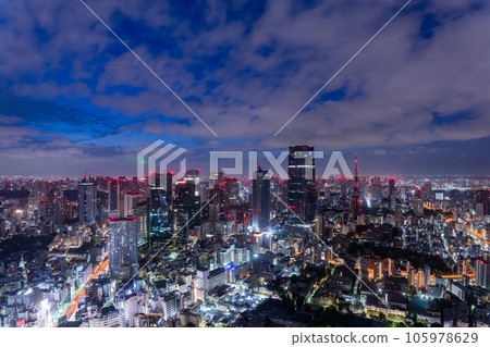 "Tokyo" Tokyo city scenery at midnight, before dawn 105978629
