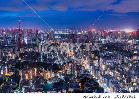 "Tokyo" Tokyo city scenery at midnight, before dawn "Tokyo" Tokyo city scenery at midnight, before dawn 105978631