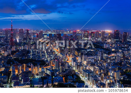 "Tokyo" Tokyo city scenery at midnight, before dawn 105978634