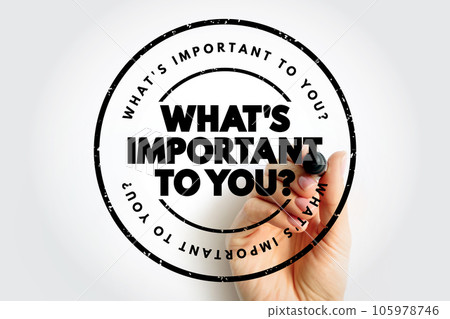 What's Important To You question text stamp, concept background What's Important To You question text stamp, concept background 105978746
