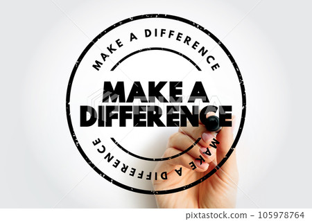 Make A Difference text stamp, concept background 105978764