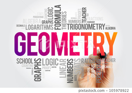 Geometry word cloud collage, education concept background Geometry word cloud collage, education concept background 105978922