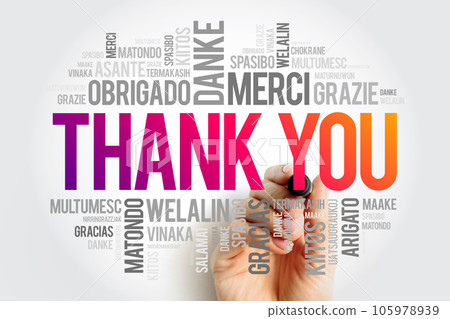 Thank You word cloud in different languages, concept background 105978939