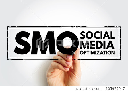 SMO Social Media Optimization - use of a number of outlets and communities to generate publicity to increase the awareness of a product, acronym text concept stamp SMO Social Media Optimization - use of a number of outlets and communities to generate publicity to increase the awareness of a product, acronym text concept stamp 105979047