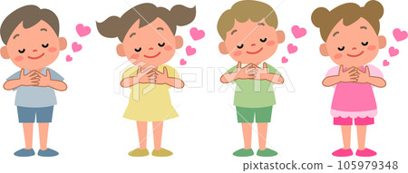 Illustration set of smiling boys and girls Illustration set of smiling boys and girls 105979348