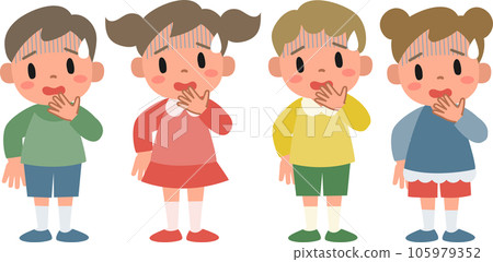 害怕的男孩和女孩插圖集 105979352