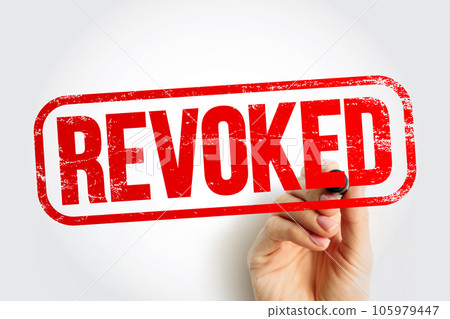 REVOKED text stamp, business concept background 105979447