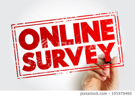 Online Survey - structured questionnaire that your target audience completes over the internet, text concept stamp Online Survey - structured questionnaire that your target audience completes over the internet, text concept stamp 105979460
