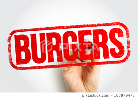 BURGERS text stamp, food concept background 105979475