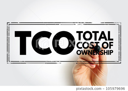 TCO Total Cost of Ownership - purchase price of an asset plus the costs of operation, acronym text stamp TCO Total Cost of Ownership - purchase price of an asset plus the costs of operation, acronym text stamp 105979696