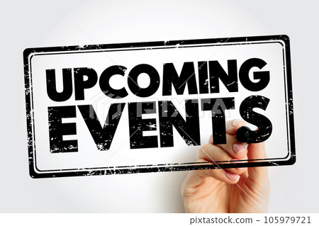 Upcoming Events text stamp, concept background 105979721