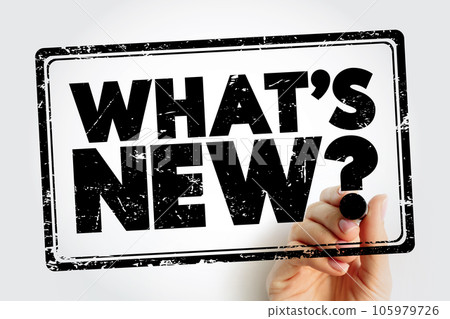 What's New question text stamp, concept background 105979726