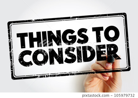 Things To Consider text stamp, business concept background 105979732