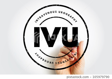 IVU intravenous urography - X-ray exam of your urinary tract, acronym text stamp concept background 105979790