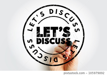 Let's Discuss text stamp, concept background 105979892