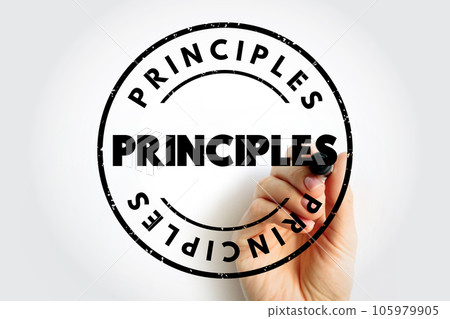 Principles text stamp, business concept background 105979905
