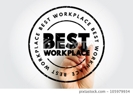 Best Workplace text stamp, concept background 105979934