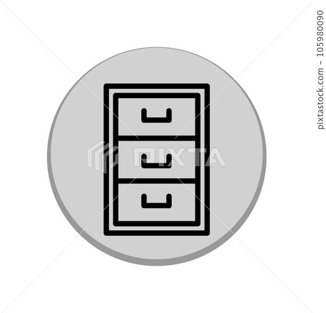 Illustration Vector graphic of file cabinet icon 105980090