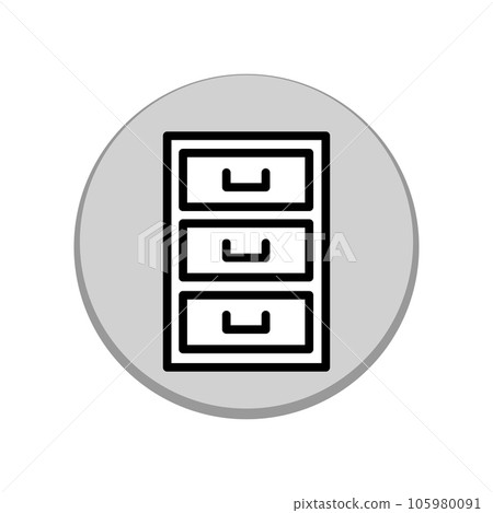Illustration Vector graphic of file cabinet icon Illustration Vector graphic of file cabinet icon 105980091