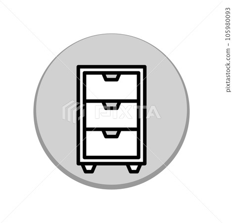 Illustration Vector graphic of file cabinet icon Illustration Vector graphic of file cabinet icon 105980093